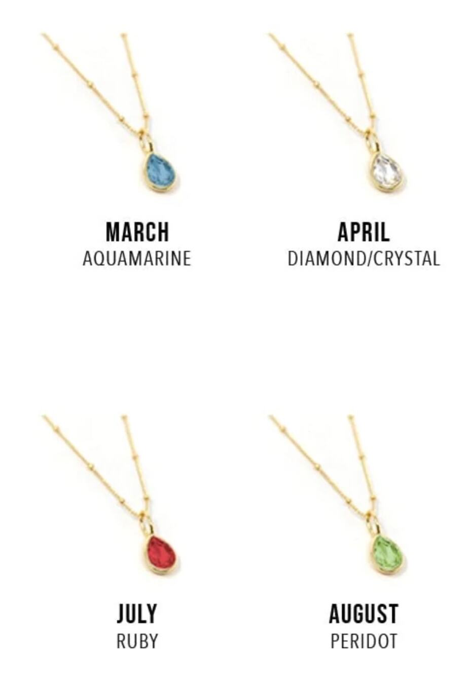 THE SIS KISS Birthstone Drop Charm April Gold